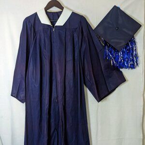 Costume Graduation Gown Blue  with Hat Size Large